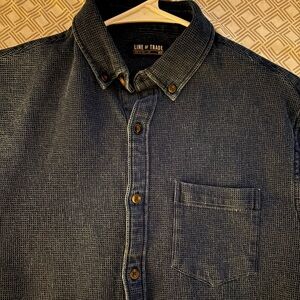 Line of Trade Men’s Frank Button-Up Shirt in Indigo Waffle Size M EUC